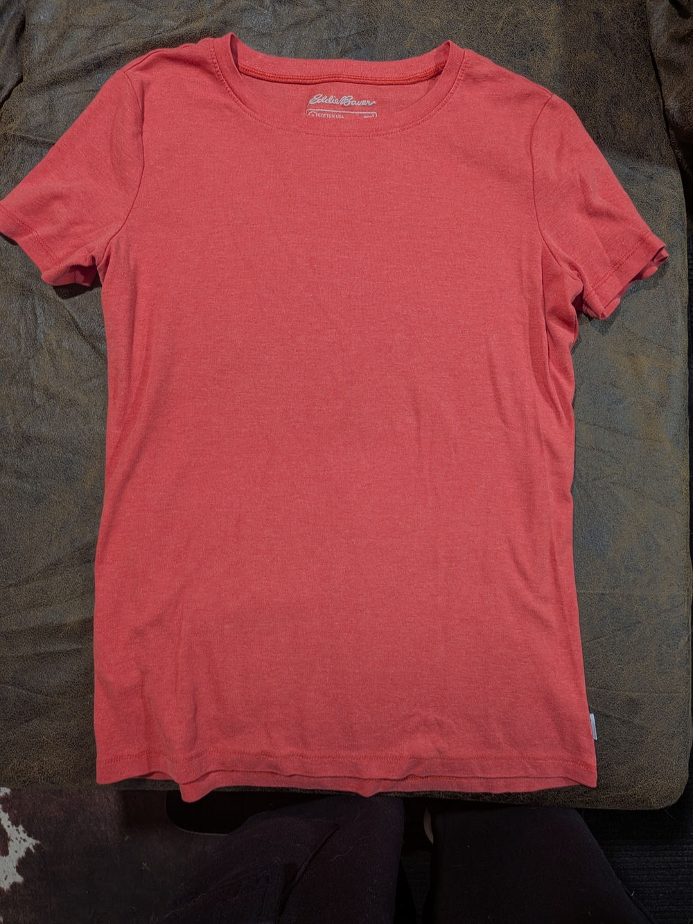 Eddie Bauer Coral Crew Neck Short Sleeve Tee